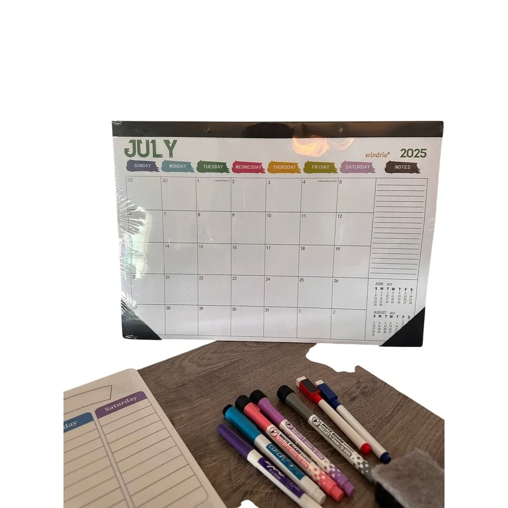 Dry Erase‎ Calendar Set Magnetic Weekly Monthly Daily Planner 2025 Desk Calendar